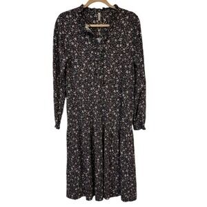 Soyaconcept Floral Print Long Sleeve Midi Dress Boho Casual Medium